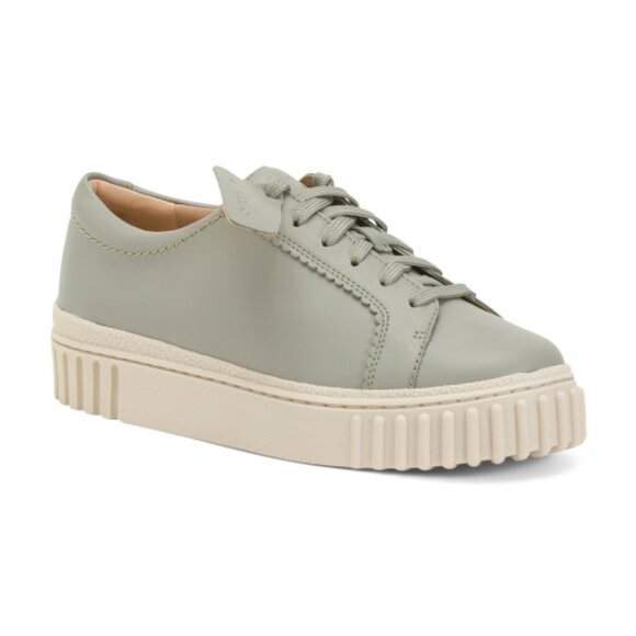 NEW CLARKS Wide Leather Mayhill Walk Comfort Sneakers - Picture 1 of 3